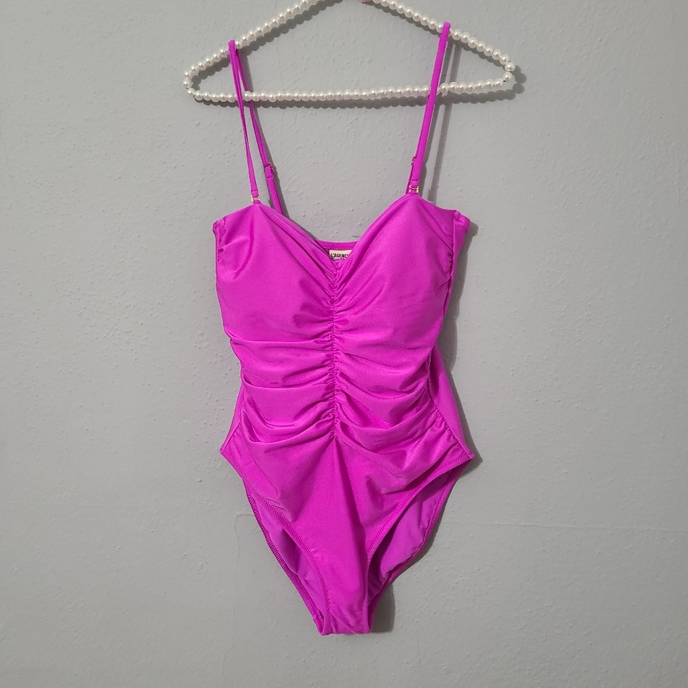 Aubrey Ruched Shimmer‎ One-Piece Swimsuit